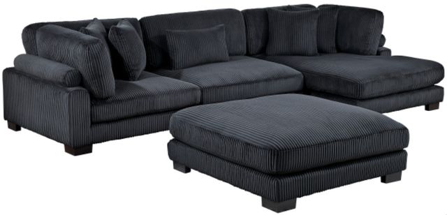 Homelegance® Traverse 4-Piece Black Modular Sectional with Reversible Chaise and Ottoman-0