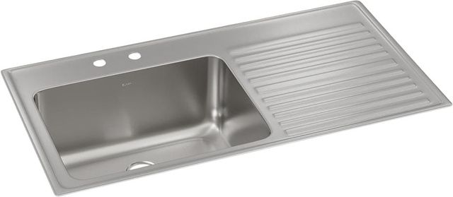 Elkay Lustertone® Classic Lustrous Satin 43" x 22" x 10" 2-Hole Single Bowl Drop-In Sink with Left Drainboard-0