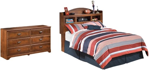 Signature Design by Ashley® Barchan 2-Piece Medium Brown Full Bookcase Headboard Set-0
