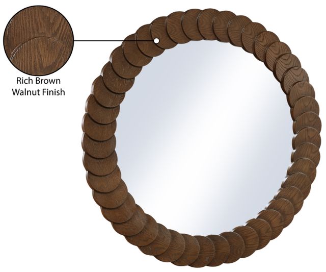 Meridian Furniture Revolve Brown Round Mirror-4