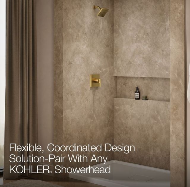 KOHLER® Honesty® Rite-Temp® Vibrant Brushed Moderne Brass Shower Trim Kit-4