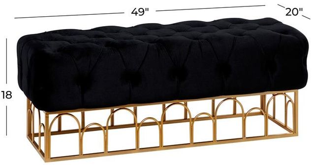 Deco Marche Black Velvet Bench-3