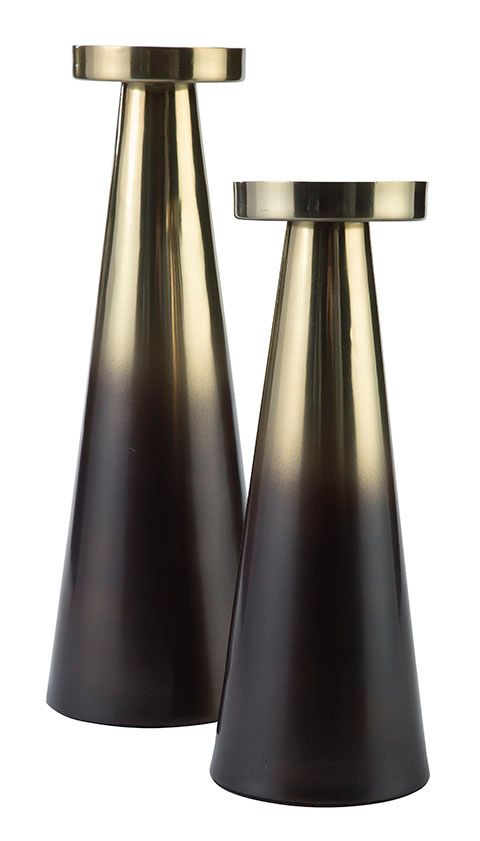 Signature Design by Ashley® Theseus 2-Piece Gold/Brown Candle Holder Set-0