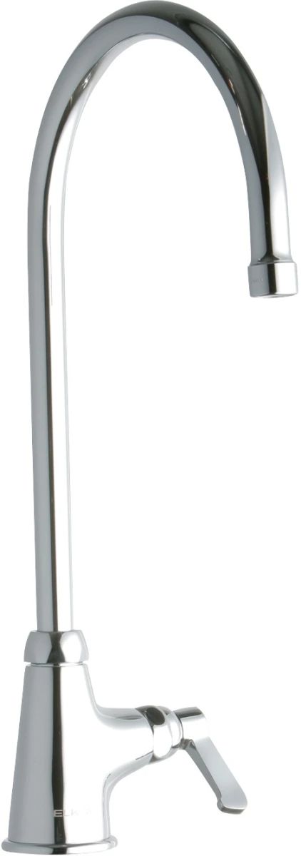 Elkay Chrome Single Hole Single Control Faucet with 8" Gooseneck Spout and 2" Lever Handle-0