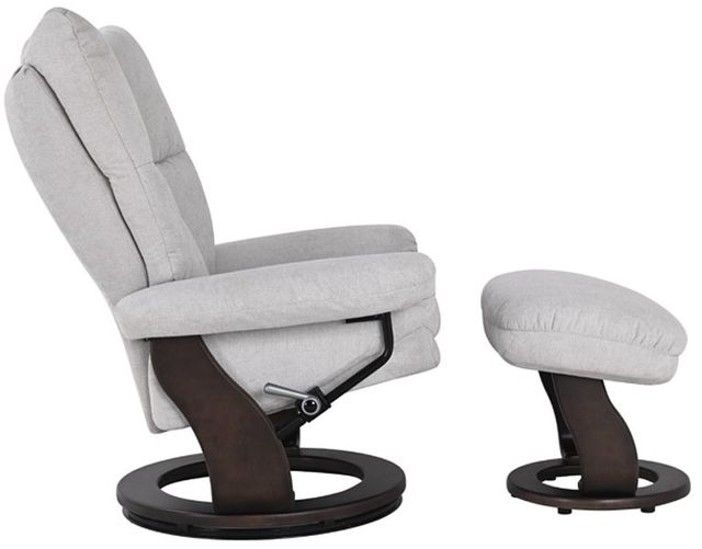 BenchMaster Solace Dove Culp/Slate Manual Recliner and Ottoman Set-2