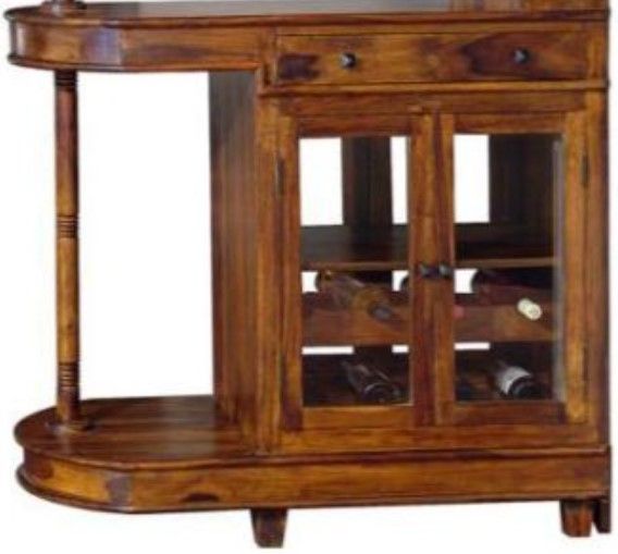 Jaipur Furniture Ganga Brown Nagin Long Bar Cabinet-2