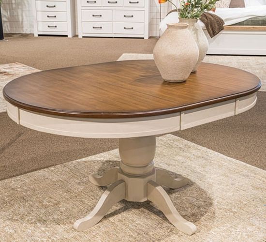 Signature Design by Ashley® Wirloni Brown Top Dining Table with Antique White Base-1