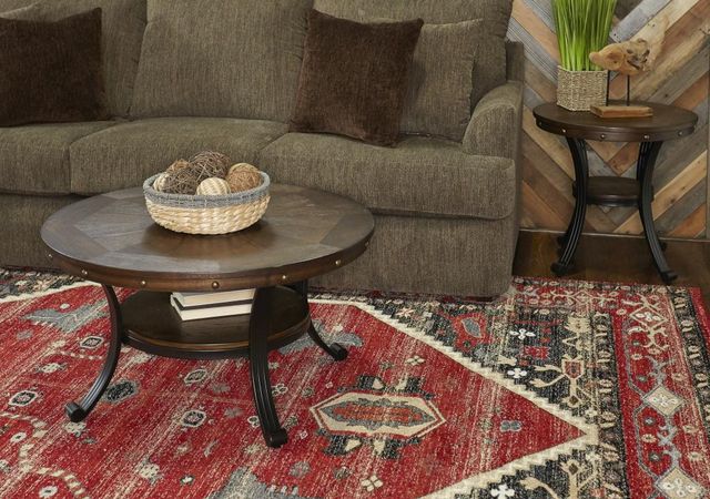 Powell® Franklin Rustic Umber Cocktail Table with Black Base-2