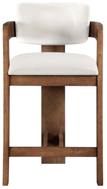 Meridian Furniture Sacha Cream/Brown Upholstered Counter Stool-1