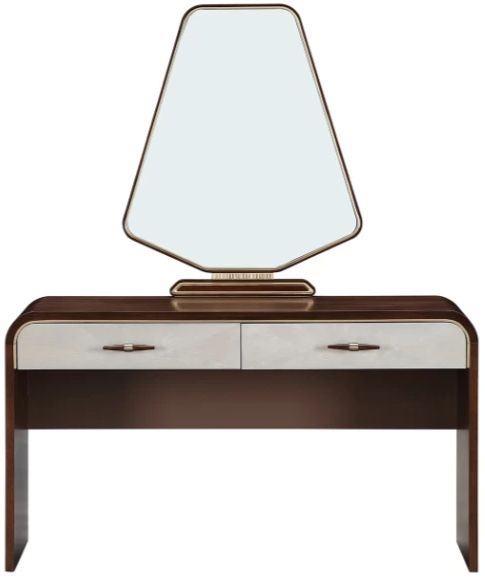 Michael Amini® Houston Walnut Vanity Desk and Mirror-1