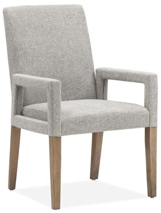 Magnussen Home® Lindon Belgian Wheat/Gray Dining Arm Chair with Upholstered Seat & Back-0