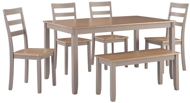 Signature Design by Ashley® Gesthaven 6-Piece Gray/Natural Dining Table Set-0