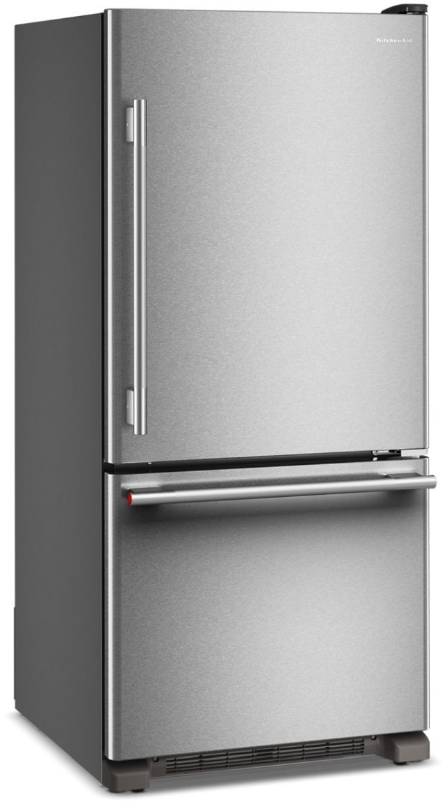 KitchenAid® 30" 19 Cu. Ft PrintShield® Stainless Steel Bottom Freezer Refrigerator with Right Door Swing-2