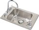 Elkay Lustertone® Lustrous Satin 22" 4-Hole Single Bowl Drop-in Classroom ADA Sink Kit-0