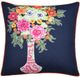 Stylecraft Tinck Dark Blue/Light Green Velvet Throw Pillow-0
