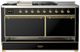 Ilve® Majestic III 60" Glossy Black Pro Style Dual Fuel Natural Gas Range with Griddle and Brass Trim-2