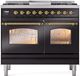 Ilve® Nostalgie II Series 40" Glossy Black Pro Style Dual Fuel Range-0