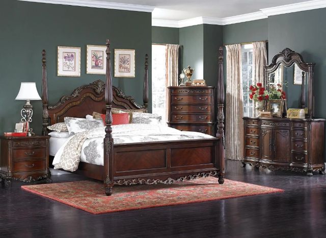 Homelegance® Deryn Park Cherry Queen Poster Bed-1