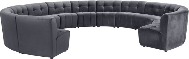Meridian Furniture Limitless 13-Piece Grey Velvet Modular Sectional-2
