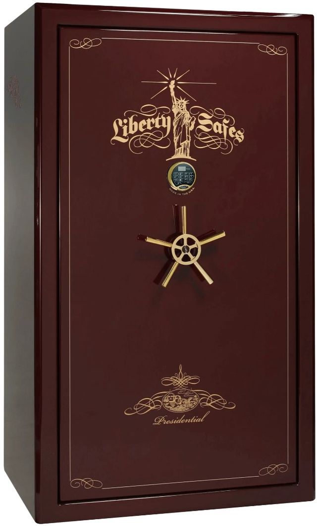 Liberty Safe Presidential Burgundy Gloss 50 Electronic Lock Gun Safe-0