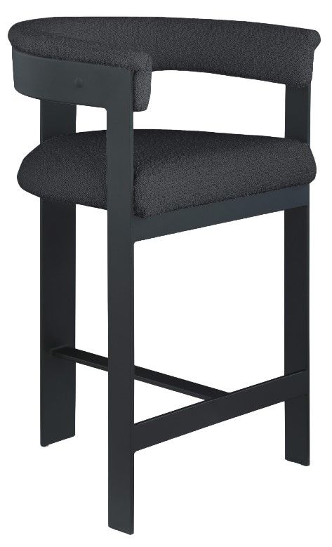 Meridian Furniture Romeo Black Boucle Black Counter Stool-0