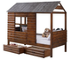 Donco Kids Rustic Walnut Twin Cabin Low Loft with Drawers-0