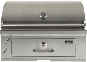 Front view of the Coyote® Outdoor Living 36" Stainless Steel Built In Charcoal Grill