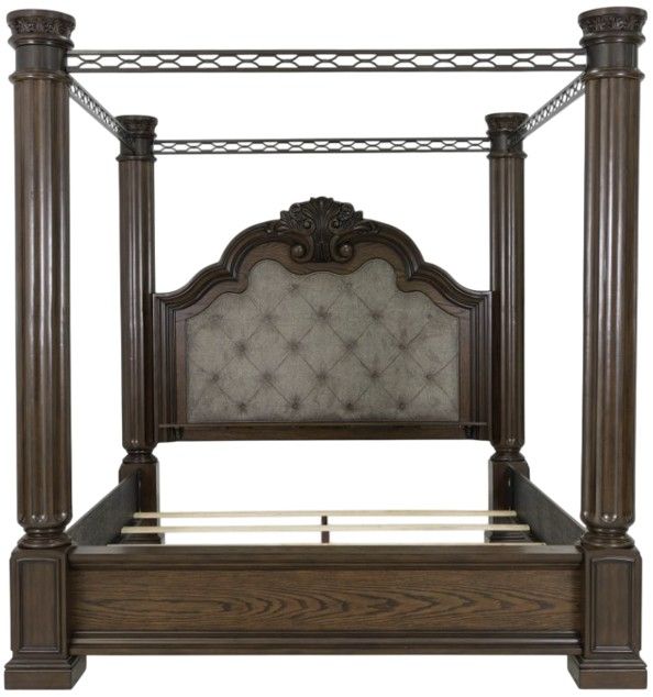Signature Design by Ashley® Maylee Dark Brown California King Canopy Bed-1