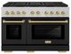 ZLINE Autograph Edition Paramount 48" 6.7 Cu. Ft. Satin Stainless Steel Dual Fuel Range with 8 Burner DuoPro™ Cooktop and Dual Ovens with Black Matte Doors and Champagne Bronze Accents-0