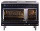 Ilve® Nostalgie II Noblesse 48'' Midnight Blue Pro Style Dual Fuel Range with Burnished Trim-2