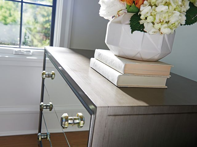 Lexington Home Ariana Divonne Gray Mirrored Nightstand-2