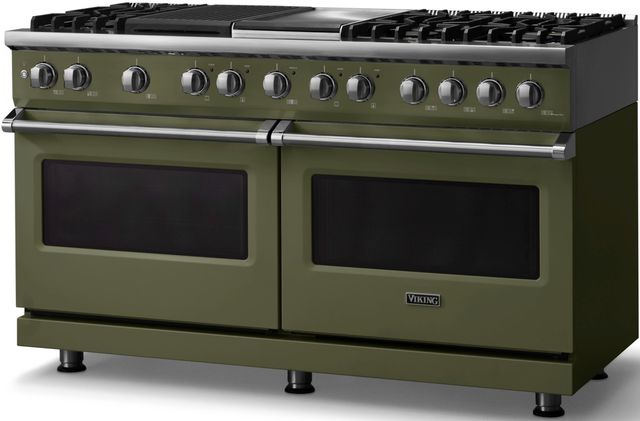 Viking® 5 Series 60" Martini Pro Style Dual Fuel (LP) Range with Polished Chrome Trim-2