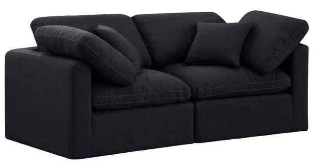 Meridian Furniture Indulge 2-Piece Black Linen Sofa-0