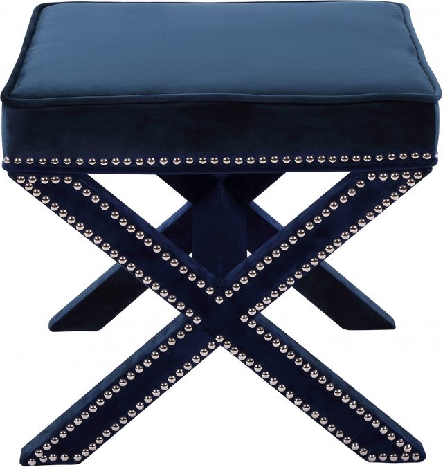 Meridian Furniture Nixon Navy Velvet Stool-1