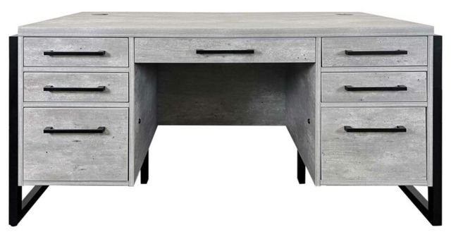 Martin Furniture Mason Concrete Double Pedestal Desk-1