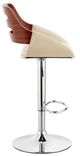 Armen Living Karter Cream/Walnut/Chrome Adjustable Bar Stool-1