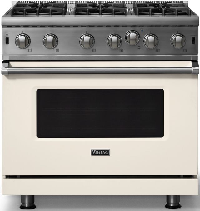 Viking® 5 Series 36" Pure White Pro Style Natural Gas Range-0