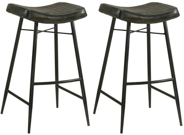 Coaster® Bayu 2-Piece Antique Espresso/Black Bar Stools-0