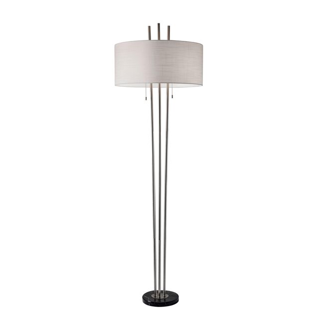 Adesso® Anderson Brushed Steel Floor Lamp-0