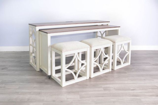 Sunny Designs™ 5-Piece Buckskin/Marble White Nesting Console Table Set-2