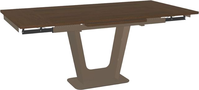 Amisco Customizable Amelia 72" Rectangular Extendable Table with 1" Walnut Veneer Top and 2 Leaves-1
