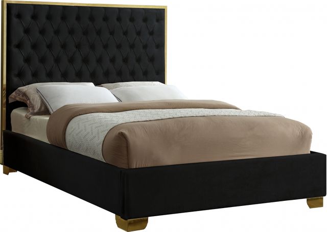 Meridian Furniture Lana Black Queen Upholstered Panel Bed-0