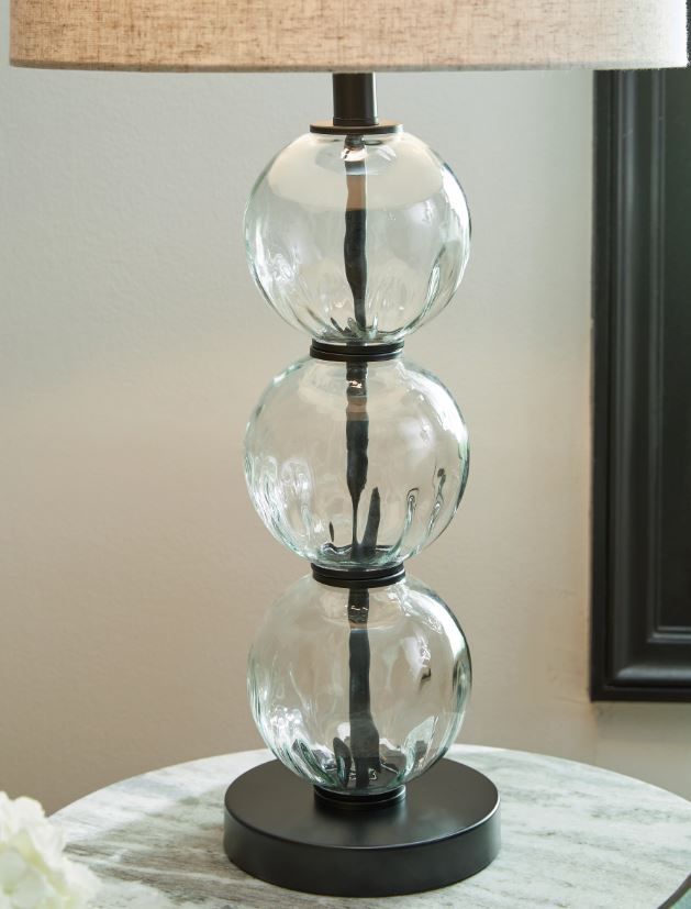 Signature Design by Ashley® Airbal 2-Piece Black/Clear Table Lamp Set-2