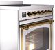 Ilve® Nostalgie II Noblesse 30'' Stainless Steel Pro Style Induction Range with Brass Trim-4