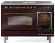 Ilve® Nostalgie II Series 48" Burgundy Pro Style Dual Fuel Range-3