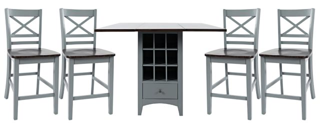 Jofran Inc. Asbury Park 5-Piece AP Gray/Autumn Brown Dining Set-0