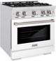 ZLINE Select 30" Satin Stainless Steel Convection Pro Style Gas Range with White Matte Door-2