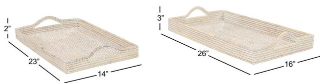 Deco Marche 2-Piece Cream Rectangular Tray Set-2