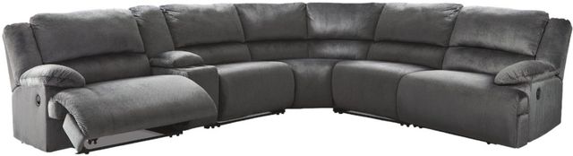 Signature Design by Ashley® Clonmel 6-Piece Charcoal Manual Reclining Curved Sectional-0