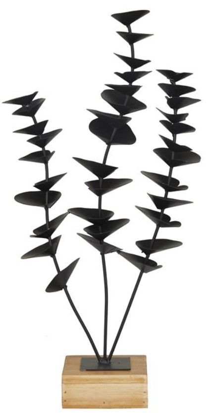Deco Marche Black 9'' Leaf Sculpture-1